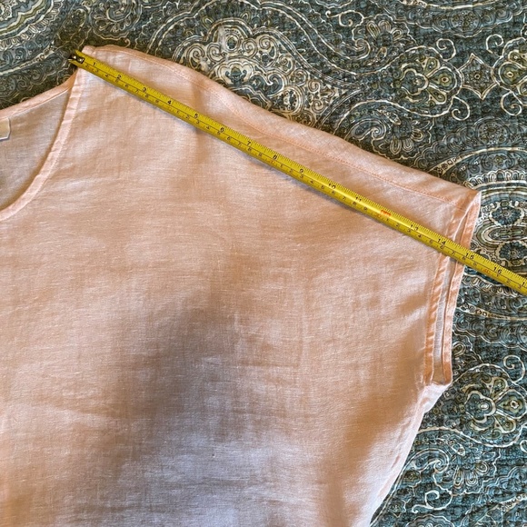 Sigrid Olsen Pale Pink Linen Batwing Sleeve Top, Size Large - Picture 7 of 9